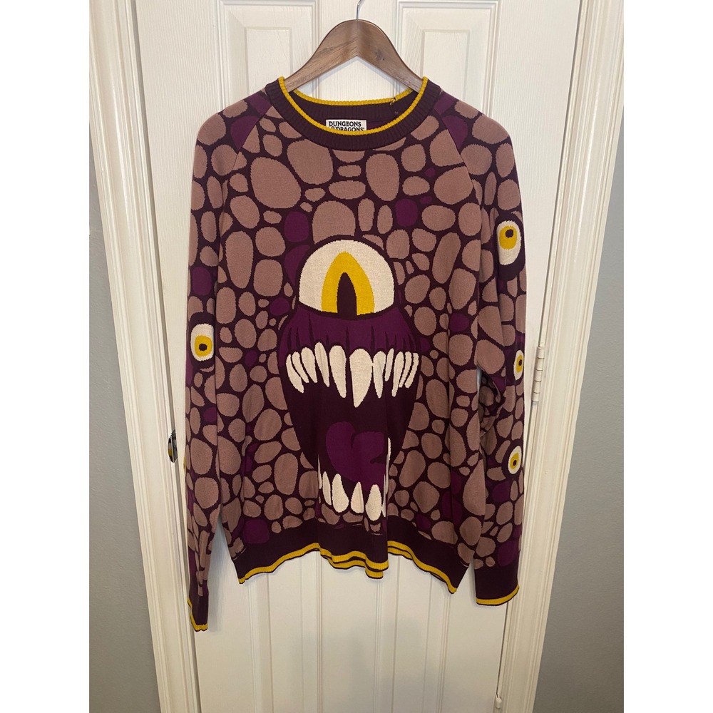 Dungeons & Dragons Knit‎ Sweater Mens 2XL Beholder Purple Wizards of the Coast